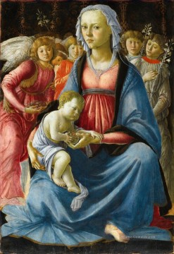  Engel Malerei - Sandro Die Jungfrau mit dem Kind und fünf Engeln Sandro Botticelli